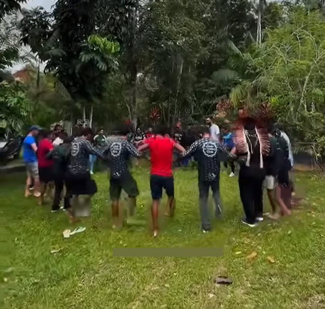 Guardian groups gathered outdoors during the two-day meeting in Santarém